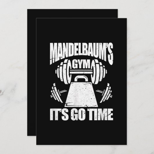 マンデルバウムジムおもしろいボディビルジムトレーニングGif 招待状 (正面/裏面)