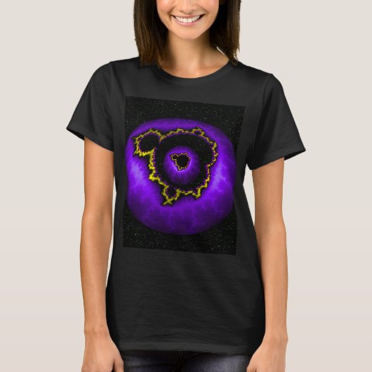 マンデルブロの中の紫のマンデルブロ Tシャツ (正面)