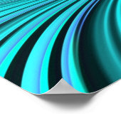 マンデルブロットウジャルプールアクアブルーフラクタル抽象芸術 ポスター (角)