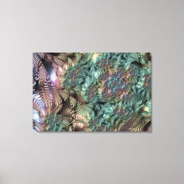 マンデルブロットセットフラクタルデジタルアートティーグリーン キャンバスプリント