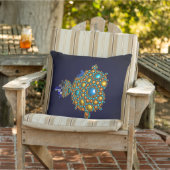 マンデルブロットフラクタルアポロニアンスフィア青金ゴールド アウトドアクッション (椅子)