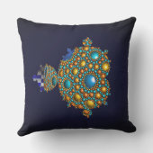 マンデルブロットフラクタルアポロニアンスフィア青金ゴールド アウトドアクッション (裏面)