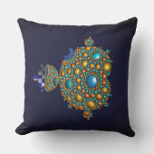 マンデルブロットフラクタルアポロニアンスフィア青金ゴールド アウトドアクッション (正面)