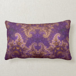 マンデルブロットフラクタルアート抽象芸術紫と金ゴールド ランバークッション