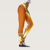 マンデルブロットフラクタルオレンジ レギンス (右)