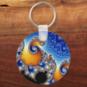 マンデルブロットブルーダブルスパイラルフラクタル キーホルダー (正面)