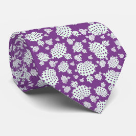 マンデルブロットマゼンタとホワイト水玉模様ネックタイ ネクタイ