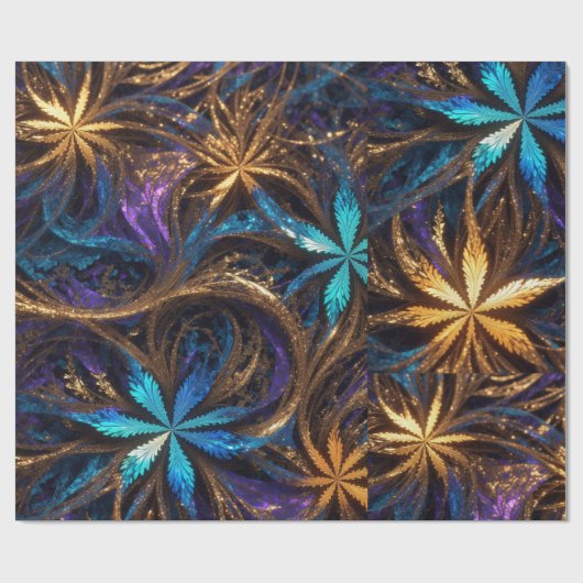 マンデルブロートフラワーズカラフルレトロパーソナライズされたパット ラッピングペーパー (フラット)