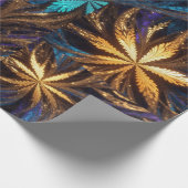 マンデルブロートフラワーズカラフルレトロパーソナライズされたパット ラッピングペーパー (角)