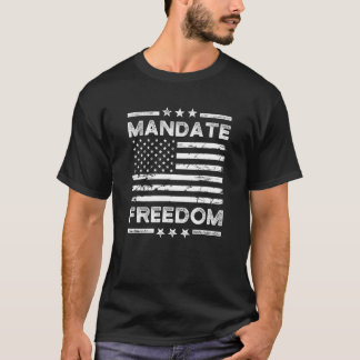 マンデート自由アメリカ国旗がメディカルフリーを支援 Tシャツ
