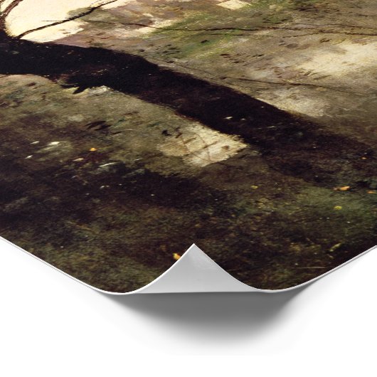 マントの町と大聖堂の眺め ポスター (角)