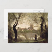 マントの町と大聖堂の眺め ポストカード (正面/裏面)