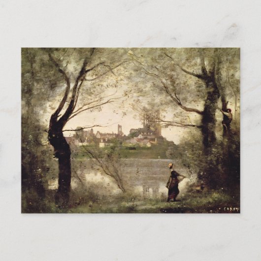 マントの町と大聖堂の眺め ポストカード (正面)