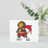 マントを纏った戦士のライオン ポストカード (スタンド正面)