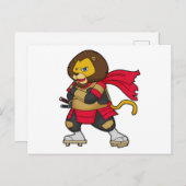 マントを纏った戦士のライオン ポストカード (正面/裏面)