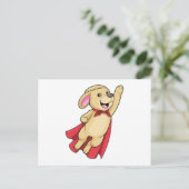 マントを羽織ったスーパーヒーロー犬 ポストカード (スタンド正面)