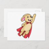 マントを羽織ったスーパーヒーロー犬 ポストカード (正面/裏面)