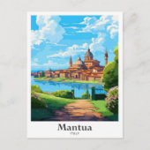 マントゥアイタリア旅行ポトレイトイラストレーション ポストカード (正面)