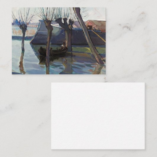 マントゥア – ランドスケープとボートby Mario Lomini ノートカード (正面/裏面)