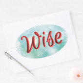 マントラステッカー「幸せな健康と裕福」 楕円形シール (封筒)