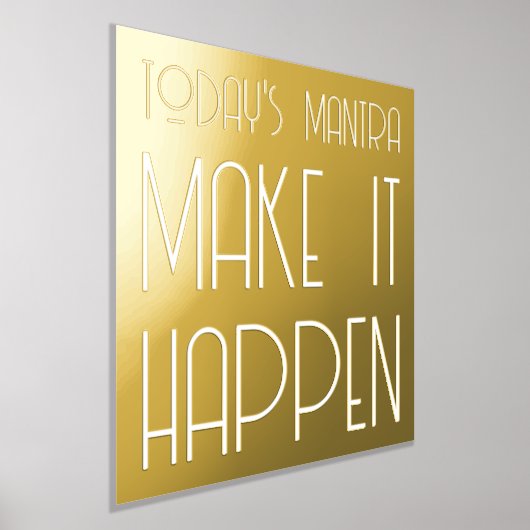 マントラメイクイットハニー引用文金ゴールド 箔ポスター (レイダウン)