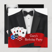 マントランプのポーカー誕生日パーティー 招待状 (正面/裏面)