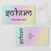 マントラSO HUM – フラットな黒と白の輪郭 名刺 (正面/裏面)