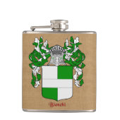 マントルとヘルムを持つビアンキヘラルディックシールド フラスク (正面)