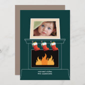 マントルピースフォトホリデーカード シーズンカード (正面/裏面)