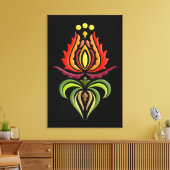 マントルファンシー刺繍 – ハンガリーフォークアート キャンバスプリント (インサイチュ (リビング))