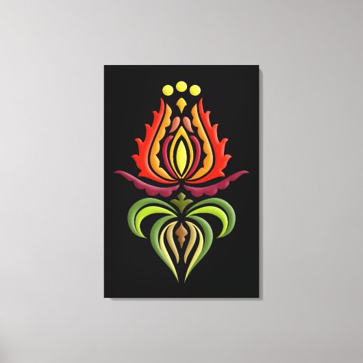 マントルファンシー刺繍 – ハンガリーフォークアート キャンバスプリント (正面)