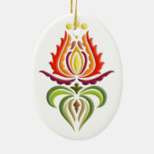 マントルファンシー刺繍 – ハンガリーフォークアート セラミックオーナメント (裏面)