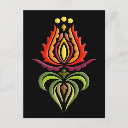 マントルファンシー刺繍 – ハンガリーフォークアート ポストカード (正面)