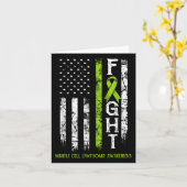 マントル細胞リンパ腫戦士アメリカ国旗 カード (黄色い花)