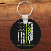 マントル細胞リンパ腫戦士アメリカ国旗 キーホルダー (正面)
