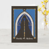 マント、杖、石を死に際に許す カード (黄色い花)