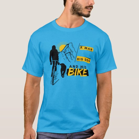 マンドッグとマウンテンバイクのアウトドア Tシャツ (正面)