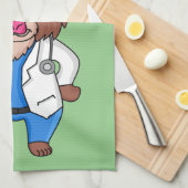 マンドリおもしろいルドクター漫画イラストレーション キッチンタオル (四つ折り)