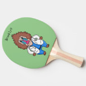 マンドリおもしろいルドクター漫画イラストレーション 卓球ラケット (横)