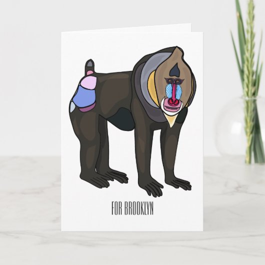 マンドリルカートーンイラストレーション カード (正面)