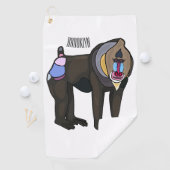 マンドリルカートーンイラストレーション ゴルフタオル (インサイチュ)