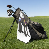 マンドリルカートーンイラストレーション ゴルフタオル (グリーン)