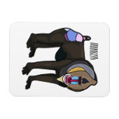 マンドリルカートーンイラストレーション マグネット (横)