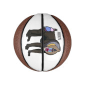 マンドリルカートーンイラストレーション ミニバスケットボール (縦)