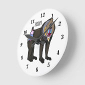 マンドリルカートーンイラストレーション ラウンド壁時計 (傾斜)