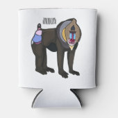 マンドリルカートーンイラストレーション 缶クーラー (正面)