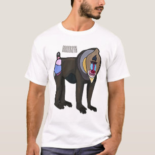 マンドリルカートーンイラストレーション Tシャツ
