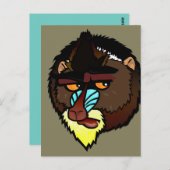 マンドリル縦葉書 ポストカード (正面/裏面)