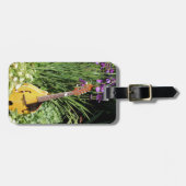 マンドリンとアイリスフラワーガーデンパーソナライズされた ラゲッジタグ (正面横)