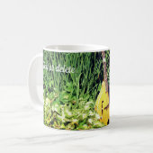 マンドリンと花パーソナライズされた園 コーヒーマグカップ (正面左)